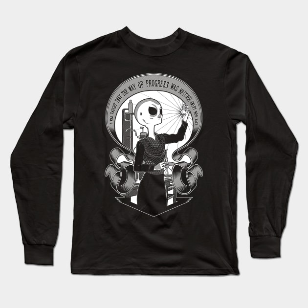 The alien Marie Curie - Black version Long Sleeve T-Shirt by ToleStyle